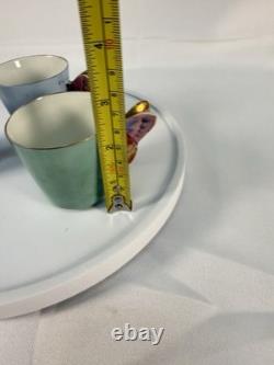 Antique Haviland Limoges Butterfly Handle Demitasse Cup Saucer Lot 3 H&Co 1880s