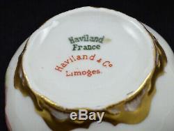 Antique Haviland Limoges Demitasse Cup & Saucer, Roses
