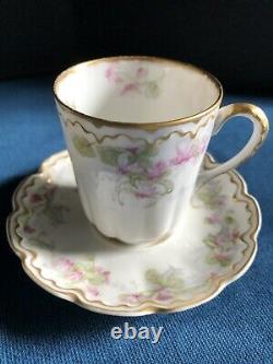 Antique Haviland Limoges Demitasse Cups and Saucers Early 1900s Set of 4