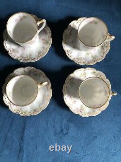 Antique Haviland Limoges Demitasse Cups and Saucers Early 1900s Set of 4