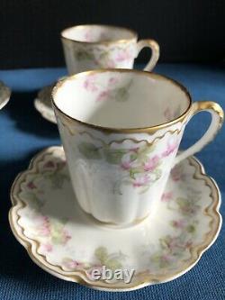 Antique Haviland Limoges Demitasse Cups and Saucers Early 1900s Set of 4