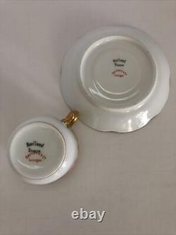 Antique Haviland Limoges France Drop Rose Demitasse Cup & Saucer (A)