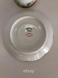 Antique Haviland Limoges France Drop Rose Demitasse Cup & Saucer (A)