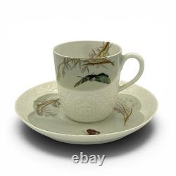 Antique Haviland Tyndale Mitchell Meadow Visitor Butterfly Demitasse Cup Saucer