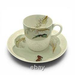 Antique Haviland Tyndale Mitchell Meadow Visitor Butterfly Demitasse Cup Saucer