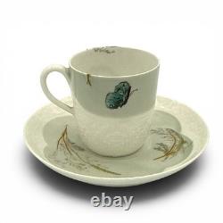 Antique Haviland Tyndale Mitchell Meadow Visitor Butterfly Demitasse Cup Saucer
