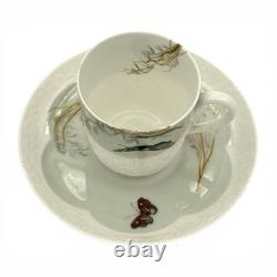 Antique Haviland Tyndale Mitchell Meadow Visitor Butterfly Demitasse Cup Saucer