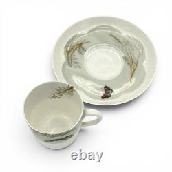Antique Haviland Tyndale Mitchell Meadow Visitor Butterfly Demitasse Cup Saucer