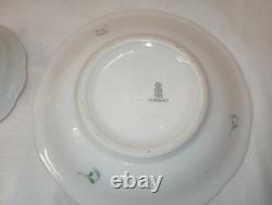 Antique Herend Chinese Bouquet Demitasse Set Green 6 Cups Saucers VGC