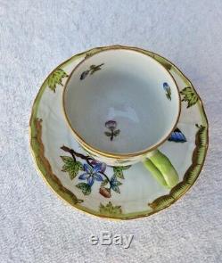 Antique Herend Hungary Mocha / Demitasse Cup & Saucer Queen Victoria