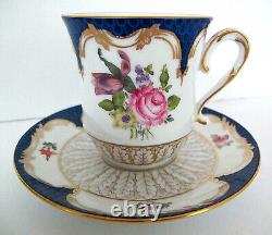 Antique Herend (Hungary) Porcelain Demitasse Cup & SaucerArtist Signed