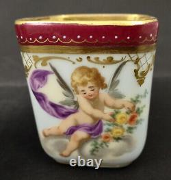 Antique Heufel Demitasse Cup & Saucer, Cherub