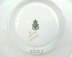 Antique Hutschenreuther Hohenberg Porcelain Blue 2 Demitasse Cup & Saucer 1901