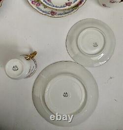 Antique J. P. Limoges France Demitasse Cup, Saucer & Bread Plate Set/4 Floral Rare