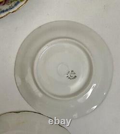 Antique J. P. Limoges France Demitasse Cup, Saucer & Bread Plate Set/4 Floral Rare