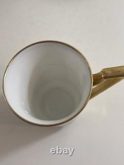 Antique J Pouyat Limoges Stouffer Hand-Painted Demitasse Cup Set 6 Cups/Saucers