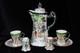 Antique Japanese Chocolate Coffee Pot 2 Demitasse Cups & Saucers 2 Shakers