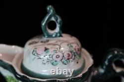 Antique Japanese Chocolate Coffee Pot 2 Demitasse Cups & Saucers 2 Shakers