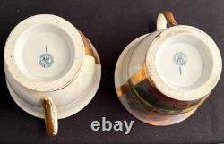 Antique KPM Porcelain Demitasse Cup and Saucer Hand Painted Prob Pre-1847