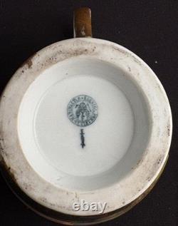 Antique KPM Porcelain Demitasse Cup and Saucer Hand Painted Prob Pre-1847