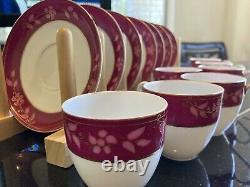 Antique LIMOGES French Porcelain demitasse cup saucer set of 7 Marked Limoges