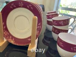 Antique LIMOGES French Porcelain demitasse cup saucer set of 7 Marked Limoges