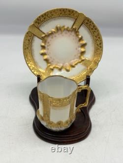 Antique LS&S Limoges France Porcelain Demitasse Cup & Saucer L Straus and Sons