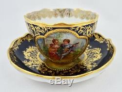 Antique Lamm Dresden Demitasse Cup & Saucer, Meissen Style (A)