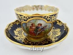 Antique Lamm Dresden Demitasse Cup & Saucer, Meissen Style (A)