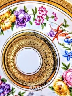 Antique Late 1800s Ahrenfeldt Limoges Ovington Raised Gold Floral Demitasse Cup