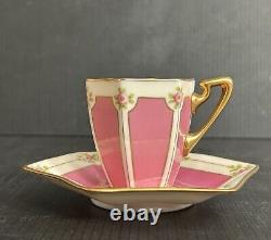 Antique Lenox Art Deco Hexagonal Demitasse Cup & Saucer Set
