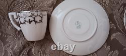 Antique Lenox Belleek/Sterling Inlay 6 Demitasse Cups and Saucers, Take a LOOK