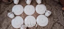 Antique Lenox Belleek/Sterling Inlay 6 Demitasse Cups and Saucers, Take a LOOK