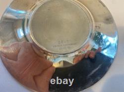 Antique Lenox Sterling Silver (. 925) Porcelain Demitasse Cups and Saucers (4)