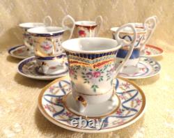 Antique Limoges 6 Demitasse Cups & Saucers Set