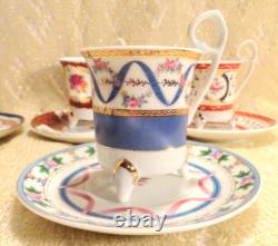 Antique Limoges 6 Demitasse Cups & Saucers Set