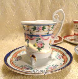 Antique Limoges 6 Demitasse Cups & Saucers Set