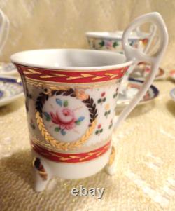 Antique Limoges 6 Demitasse Cups & Saucers Set