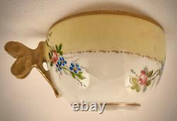 Antique Limoges Demitasse Cup & Saucer, Dragonfly Handle