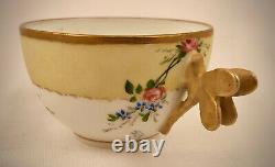 Antique Limoges Demitasse Cup & Saucer, Dragonfly Handle