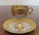 Antique Limoges French Porcelain Footed Demitasse Cup And Saucer Set 24k Gold