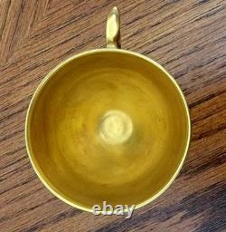 Antique Limoges French Porcelain Footed Demitasse Cup and Saucer set 24k gold