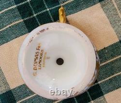 Antique Limoges French Porcelain Footed Demitasse Cup and Saucer set 24k gold