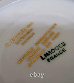 Antique Limoges French Porcelain Footed Demitasse Cup and Saucer set 24k gold