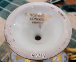 Antique Limoges French Porcelain Footed Demitasse Cup and Saucer set 24k gold