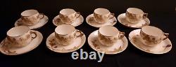 Antique Limoges Klingenberg 8 Sets Of HP Demitasse Cups And Saucers