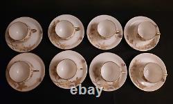 Antique Limoges Klingenberg 8 Sets Of HP Demitasse Cups And Saucers