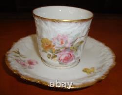 Antique Limoges Ls&s Hand Painted Set 6 Coffee Cups Demitasse. Roses & Gold