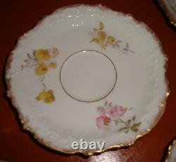 Antique Limoges Ls&s Hand Painted Set 6 Coffee Cups Demitasse. Roses & Gold