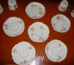 Antique Limoges Ls&s Hand Painted Set 6 Coffee Cups Demitasse. Roses & Gold